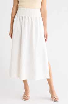 Smocked Waist Maxi Skirt