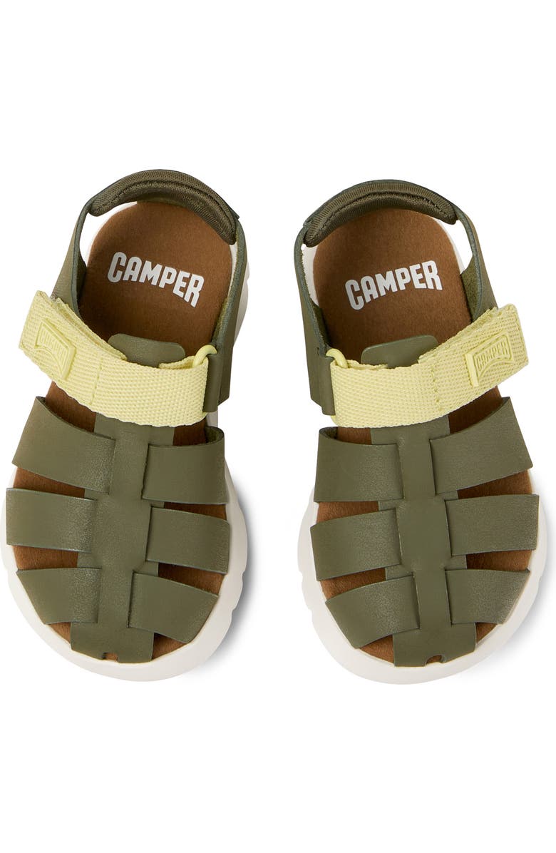 Camper Kids' Oruga Fisherman Sandal, Alternate, color, Medium Green