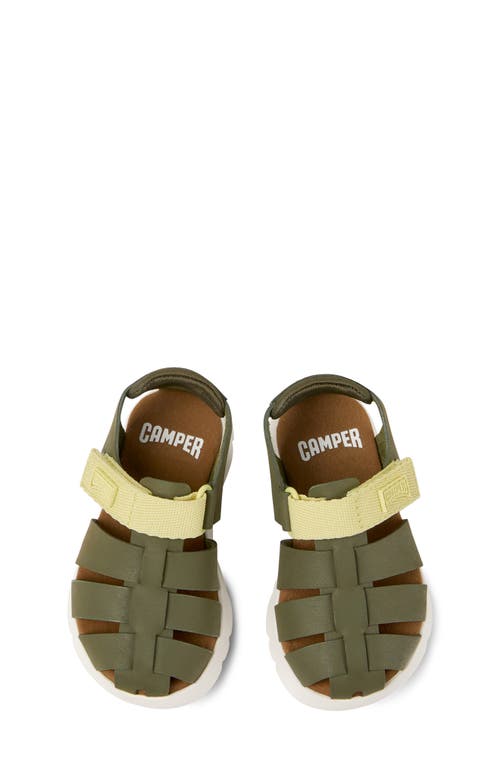 Camper Kids' Oruga Fisherman Sandal In Medium Green