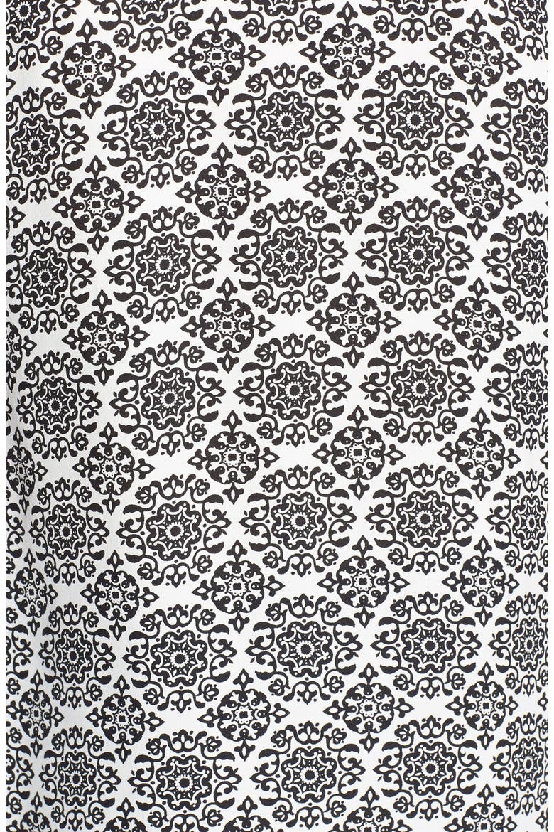 'Hylin' Print Silk Top, Alternate, color, WHITE/BLACK