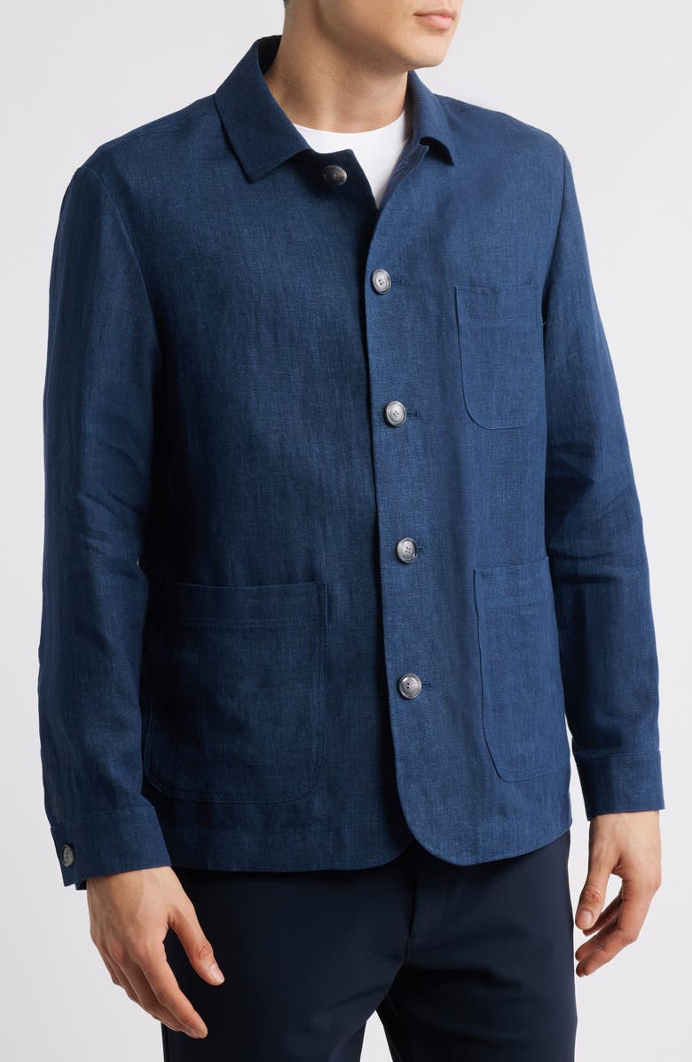 BOSS Carper Linen Jacket, Alternate, color, Dark Blue