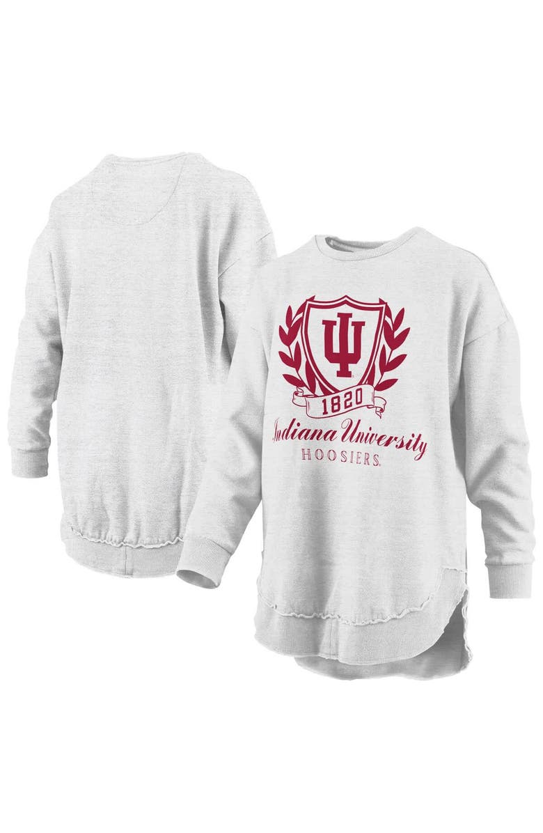 PRESSBOX Women's Pressbox Heather Gray Indiana Hoosiers Field Day Melange Poncho Pullover Sweatshirt, Main, color, Heather Gray
