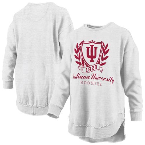Pressbox Heather Gray Indiana Hoosiers Field Day Melange Poncho Pullover Sweatshirt In Gray