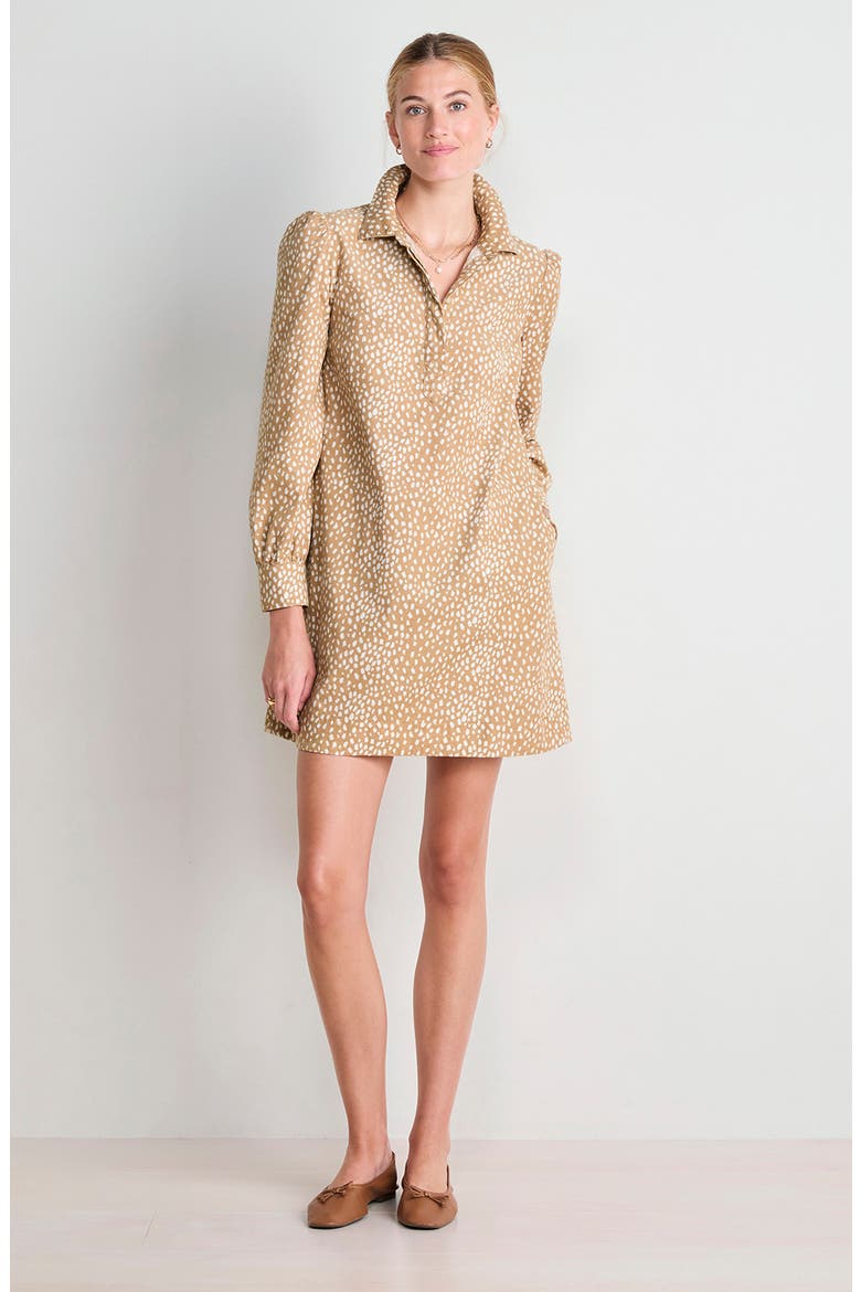 Long Sleeve Cotton Corduroy Popover Dress, Alternate, color, CAPPUCCINO