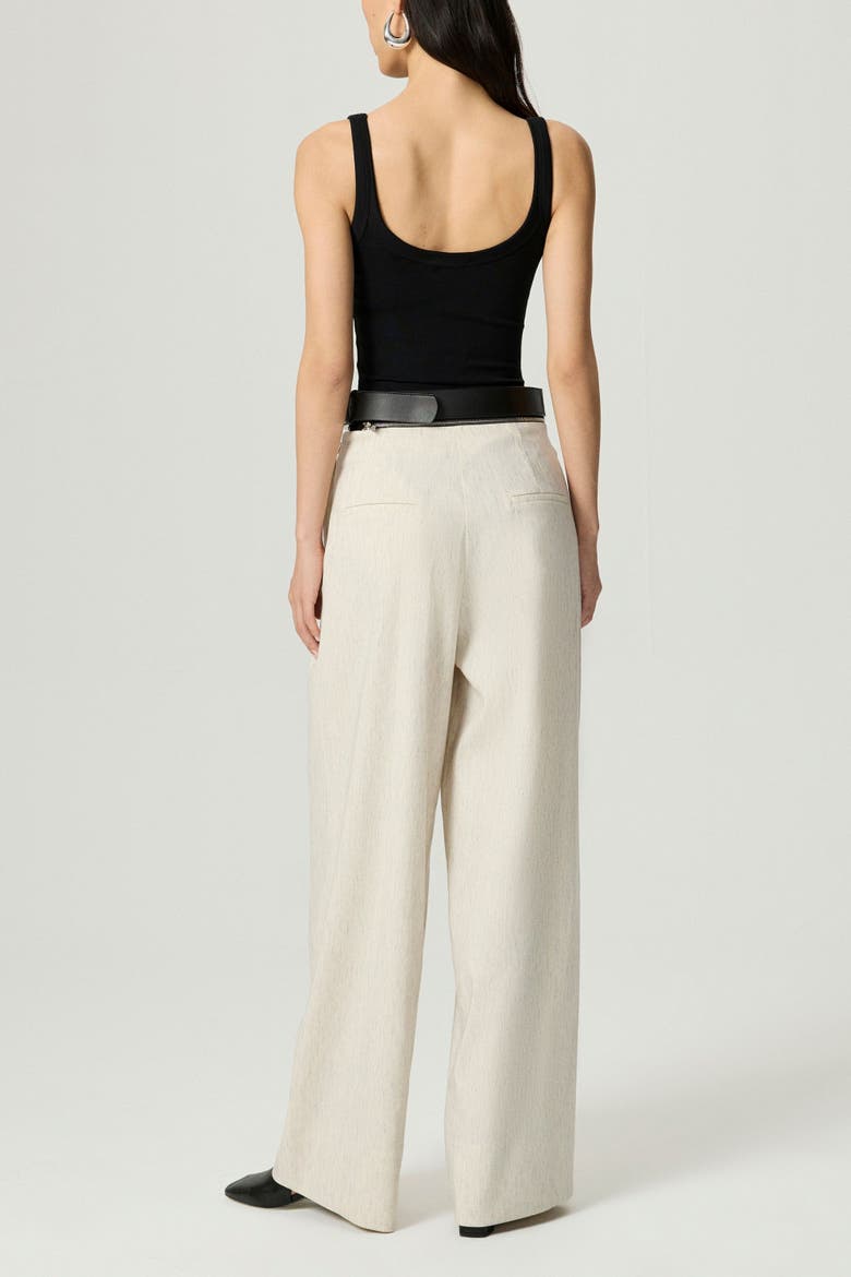 Pleated Wide-Leg Pants, Alternate, color, Ivory
