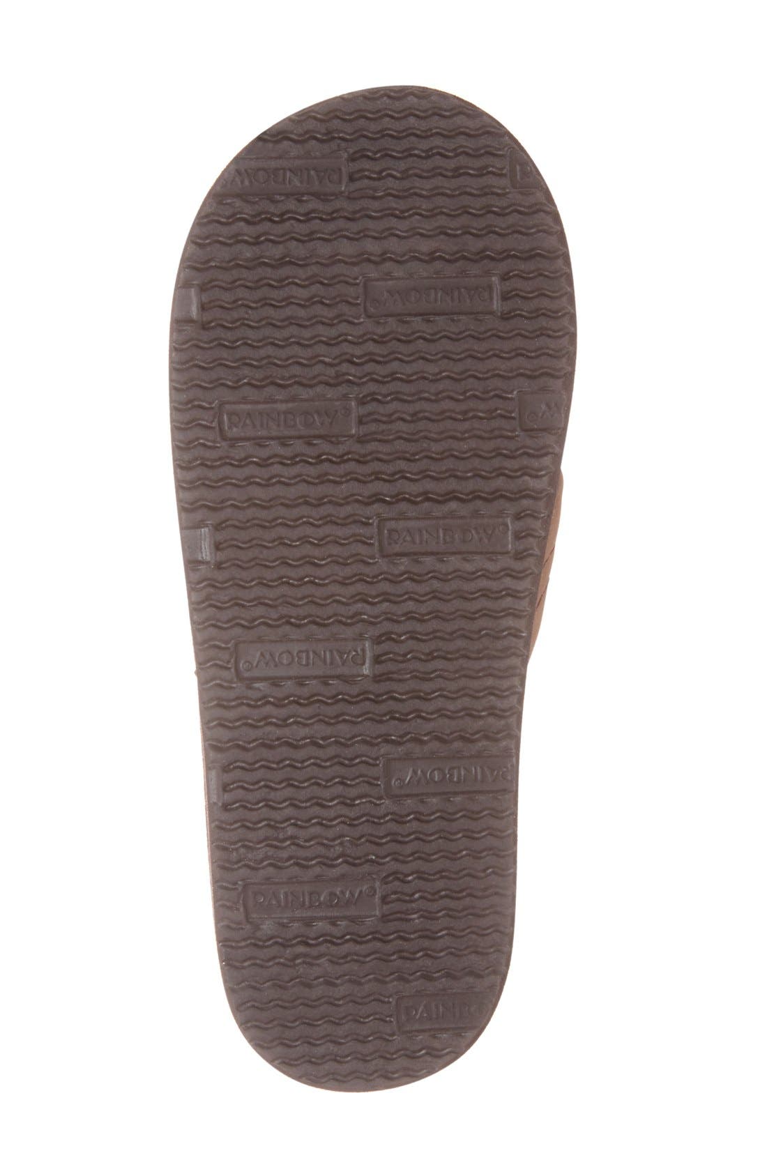 Rainbow Leather Sandal, Alternate, color, DARK BROWN