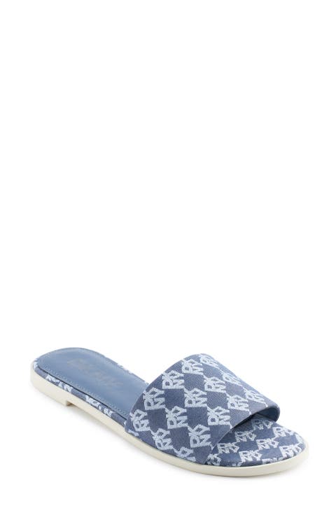 Waconia Denim Jacquard Slide Sandal (Women)