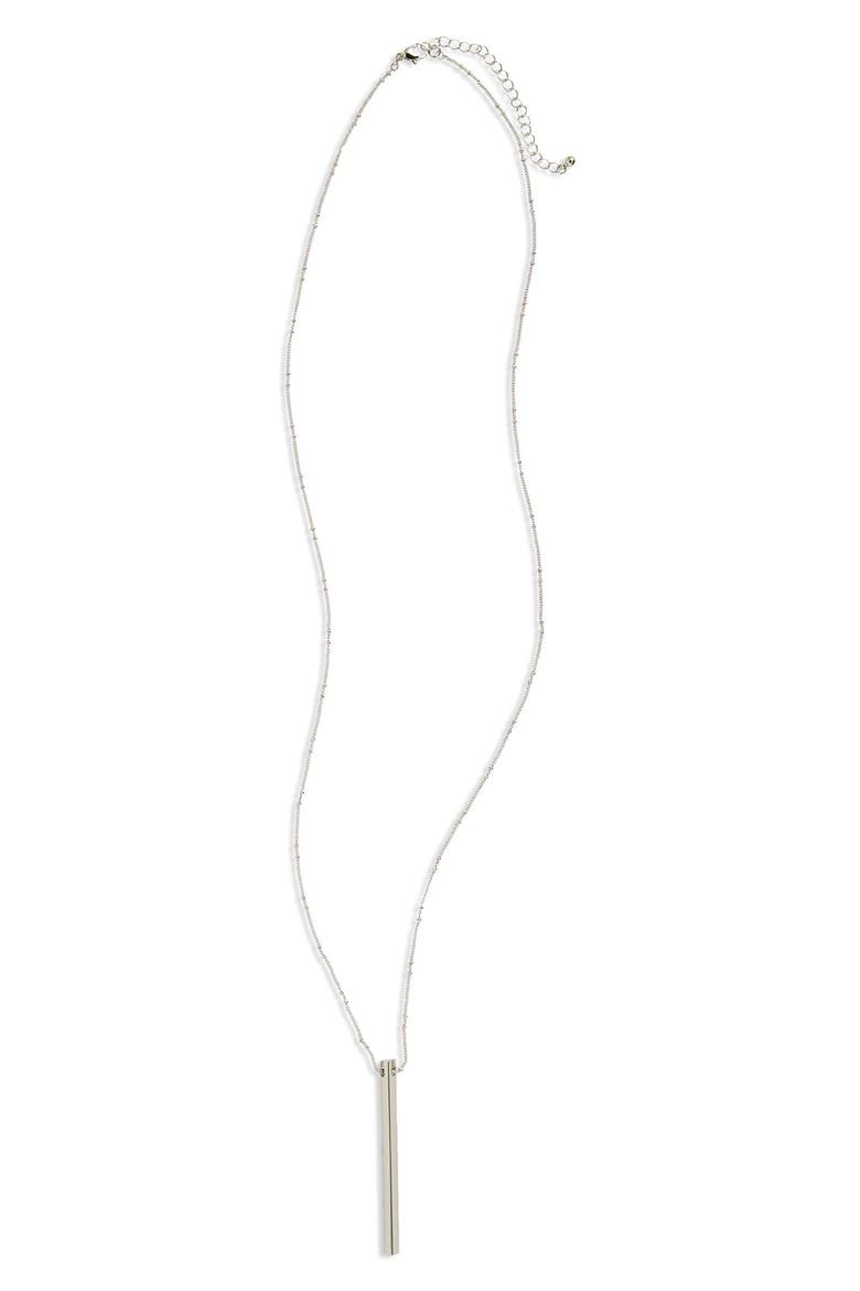 Bar Pendant Necklace, Main, color, SILVER