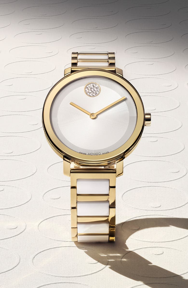 Movado Bold Evolution 2.0 Bracelet Watch, 34mm, Alternate, color, Silver White