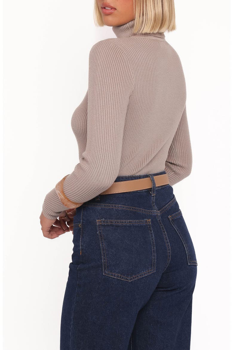 Cecil Turtleneck Rib Sweater, Alternate, color, MUSHROOM