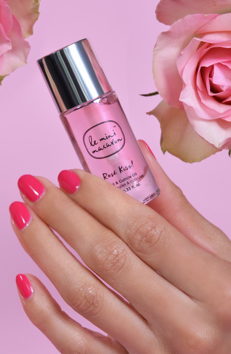 Le Mini Macaron Rose Kiss Nail & Cuticle Oil, Alternate, color,