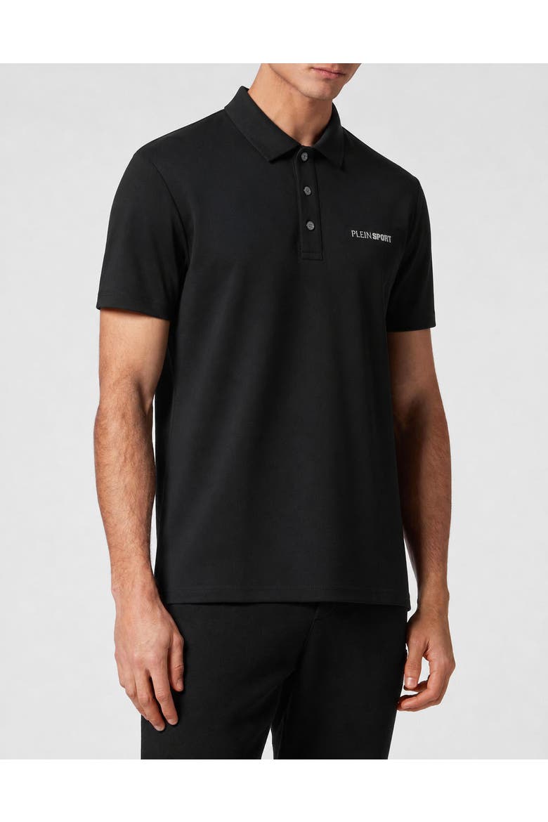Dry-fit Polo T-shirt Plein Sport Men, Main, color, black
