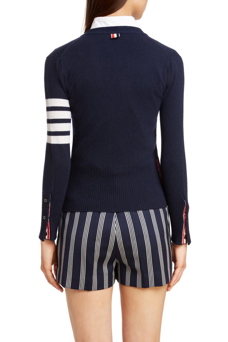 Classic V-Neck Cashmere Cardigan, Alternate, color, NAVY