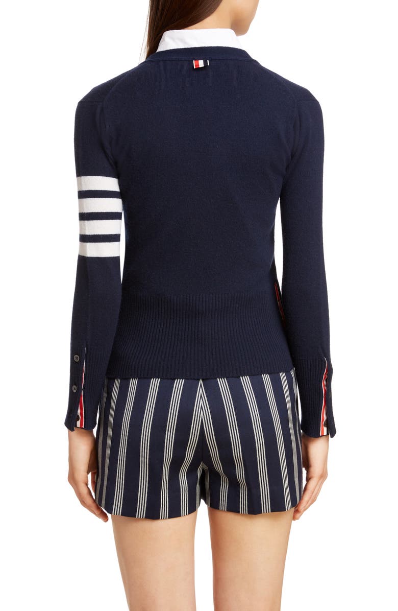 Thom Browne Classic V-Neck Cashmere Cardigan, Alternate, color, 
