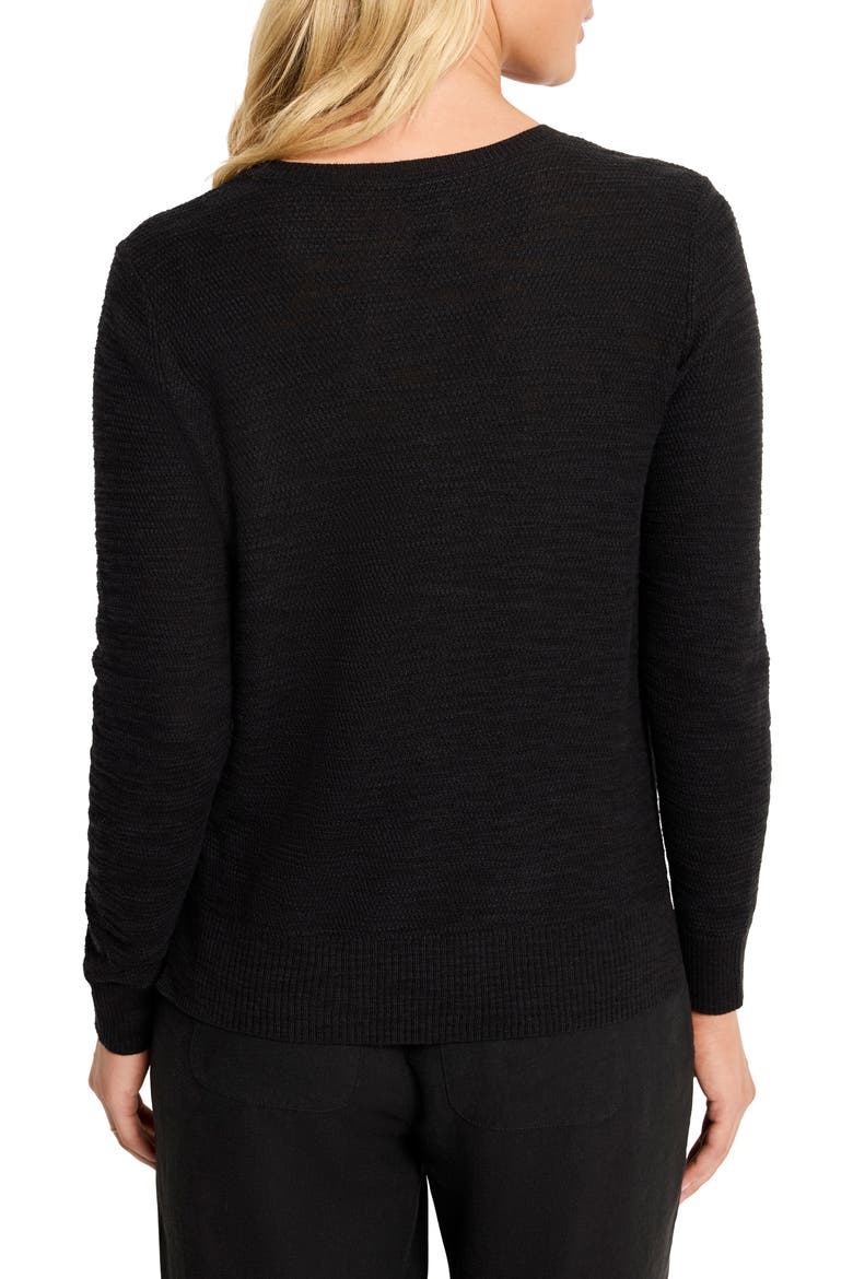 Breezy Textures Cotton Blend Sweater, Alternate, color, BLACK ONYX