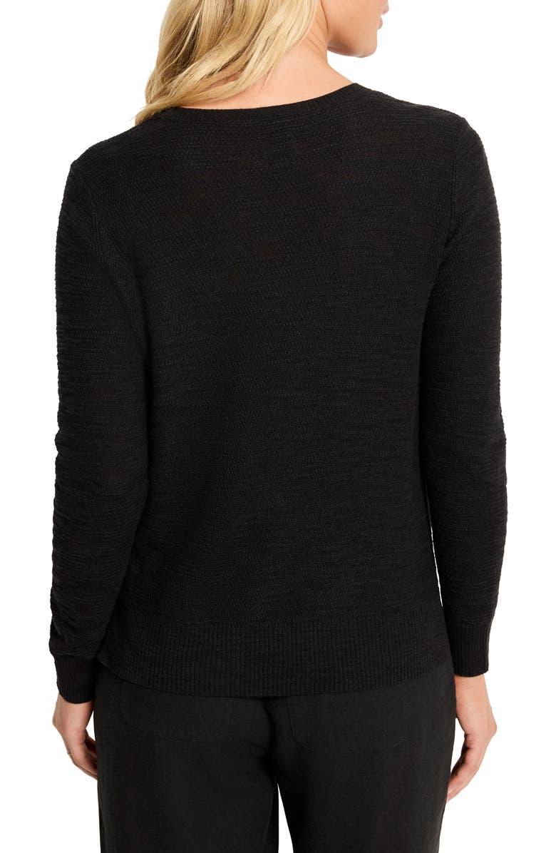 NIC+ZOE Breezy Textures Cotton Blend Sweater, Alternate, color, Black Onyx