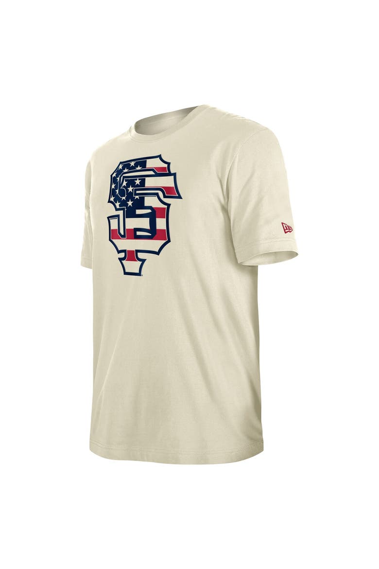 Men's New Era Cream San Francisco Giants Americana Flag Fill T-Shirt, Alternate, color, Cream