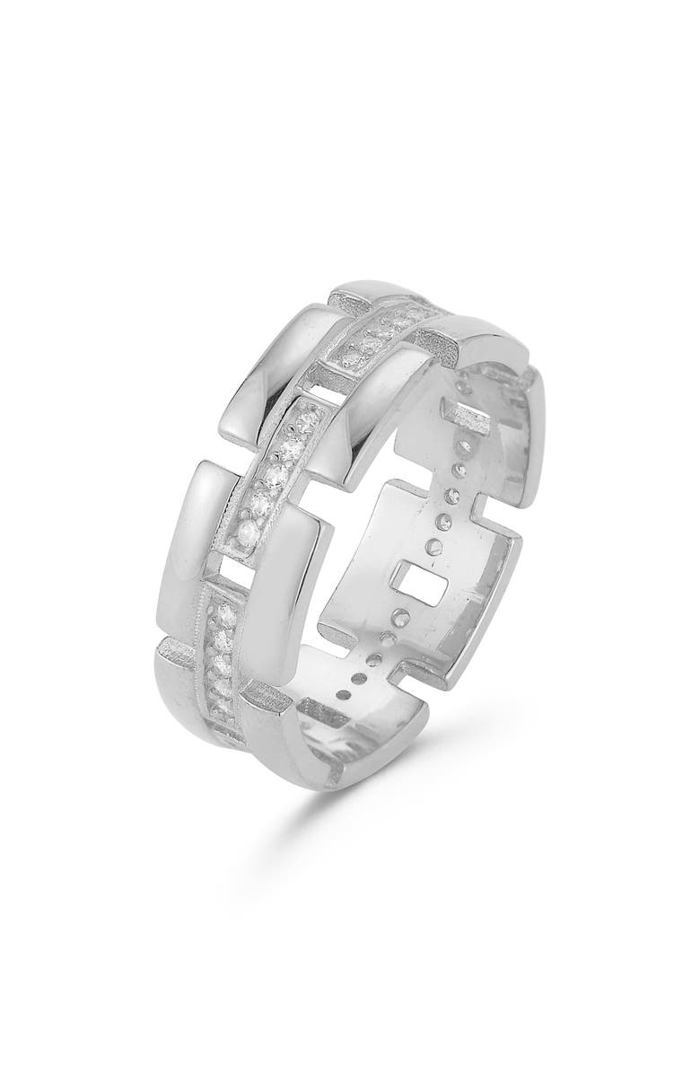 CHLOE AND MADISON Cubic Zirconia Link Ring, Main, color, 