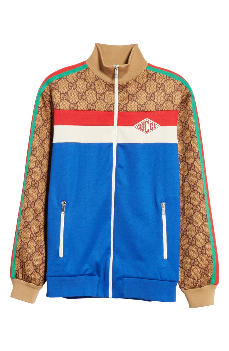 Gucci GG Print Technical Jersey Track Jacket, Alternate, color, 