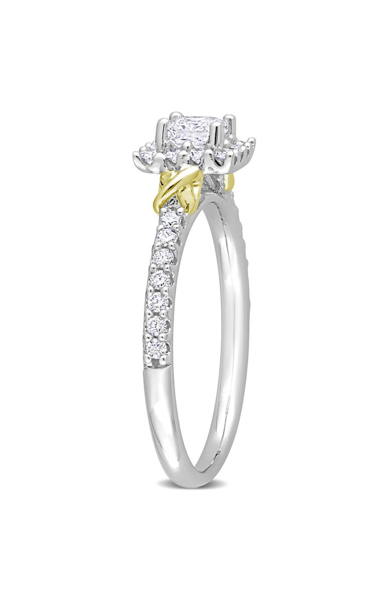 Julianna B. Diamond Princess Halo Ring 14k Gold, Alternate, color, White Gold