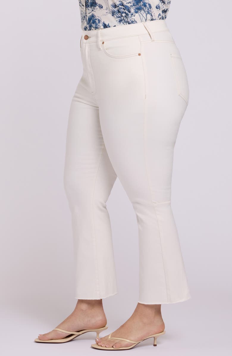 NYDJ Billie Frayed High Waist Ankle Mini Bootcut Jeans, Alternate, color, Vintage White