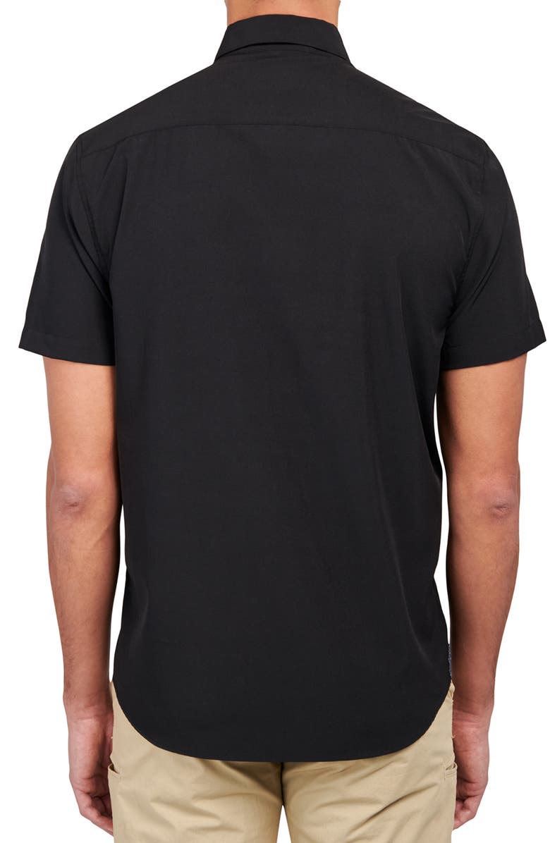 Brooklyn Brigade Slim Fit Solid 4-Way Stretch Performance Shirt, Alternate, color, Black
