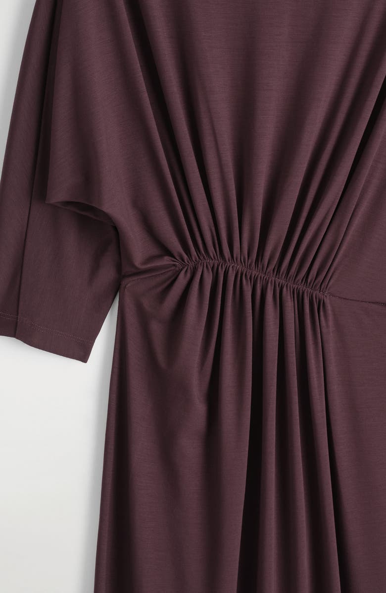 COS Ruched Waist Midi Dress, Alternate, color, Red Dark