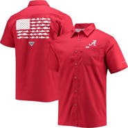 Columbia Men's Columbia PFG Crimson Alabama Crimson Tide Slack Tide Camp Button-Up Shirt