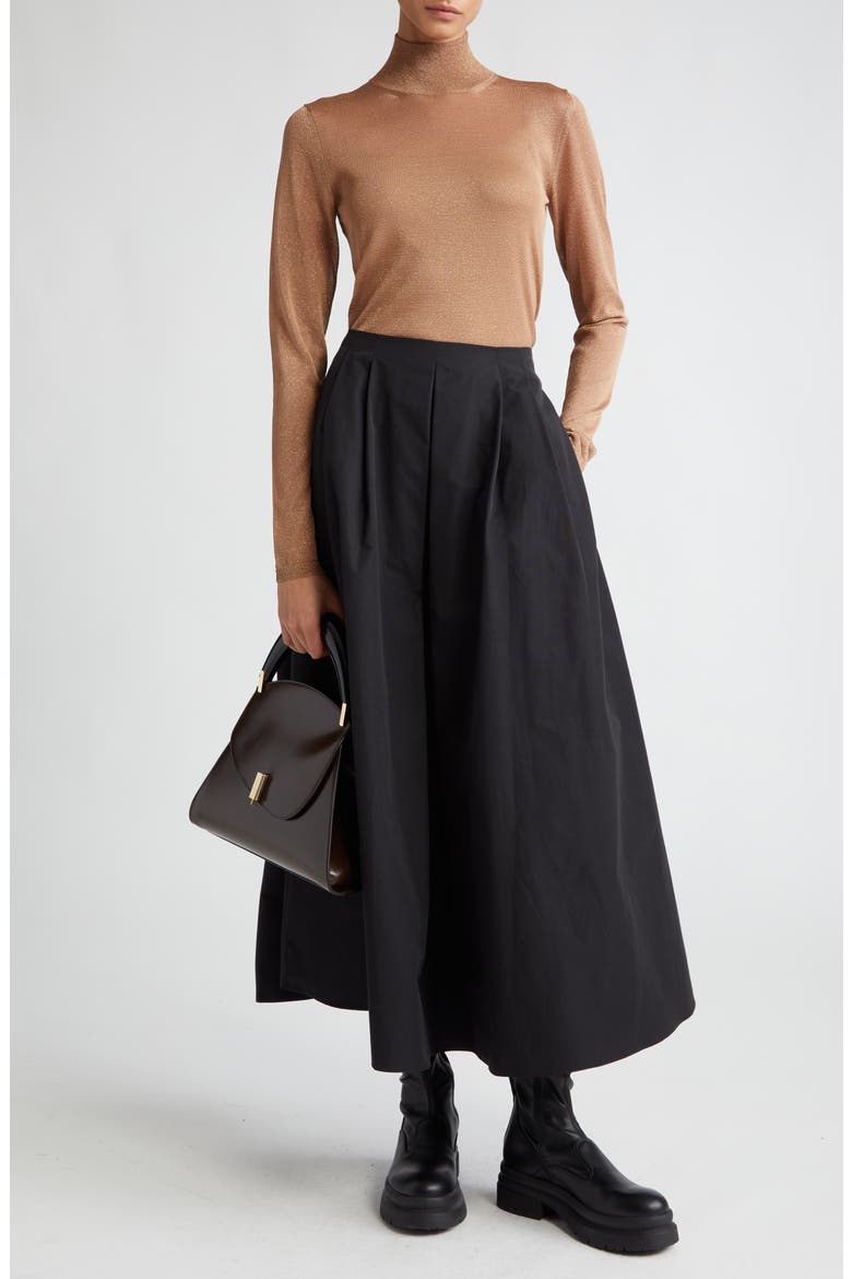 Renoir Pleated Midi Skirt, Alternate, color, BLACK