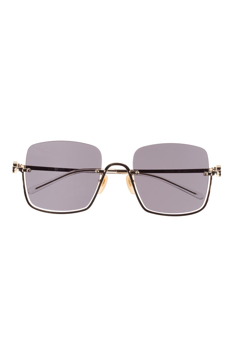 54mm Square Sunglasses, Main, color, GOLD GOLD GREY