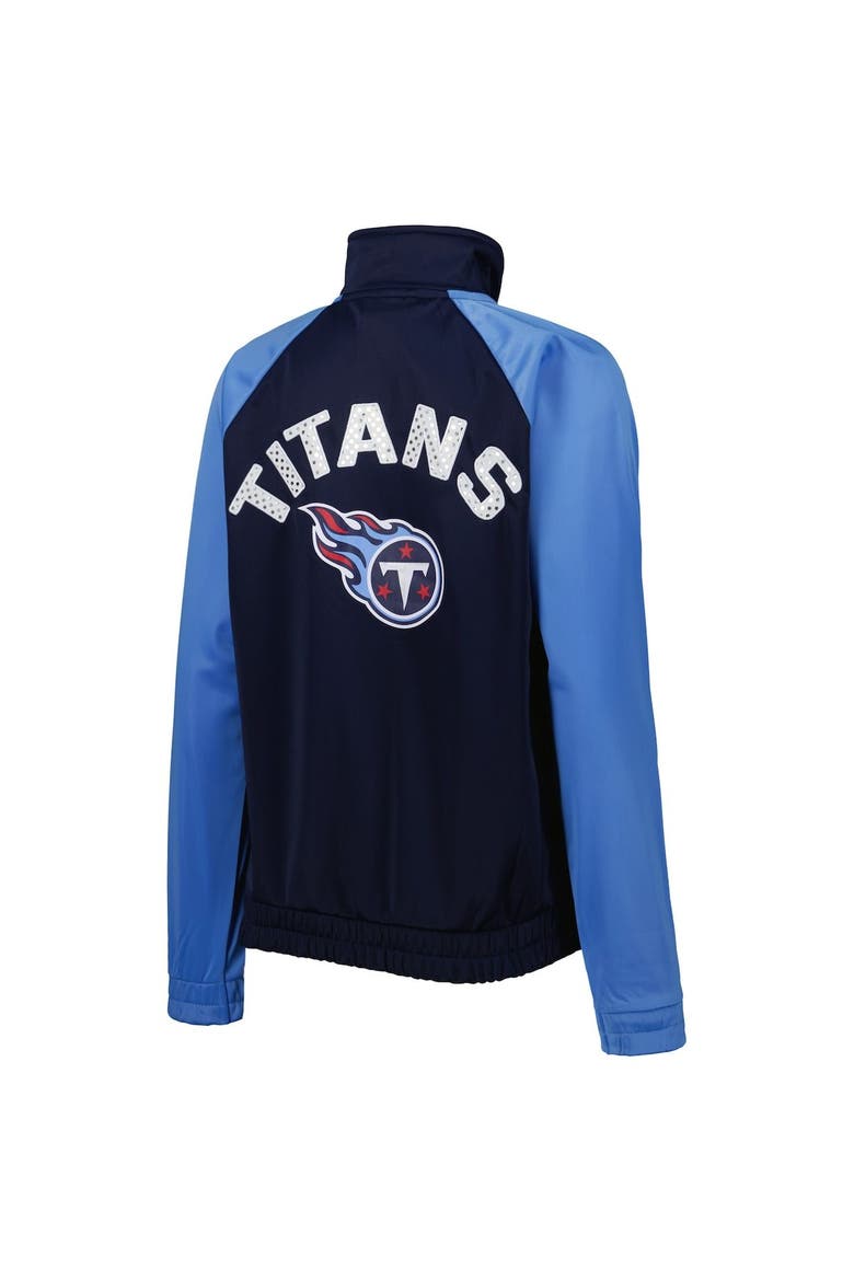 Women's G-III 4Her by Carl Banks Navy/Light Blue Tennessee Titans Confetti Raglan Full-Zip Track Jacket, Alternate, color, Navy