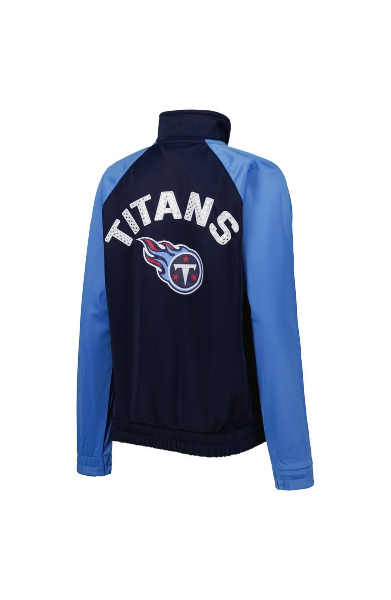 G-III 4HER BY CARL BANKS Women's G-III 4Her by Carl Banks Navy/Light Blue Tennessee Titans Confetti Raglan Full-Zip Track Jacket, Alternate, color, Navy