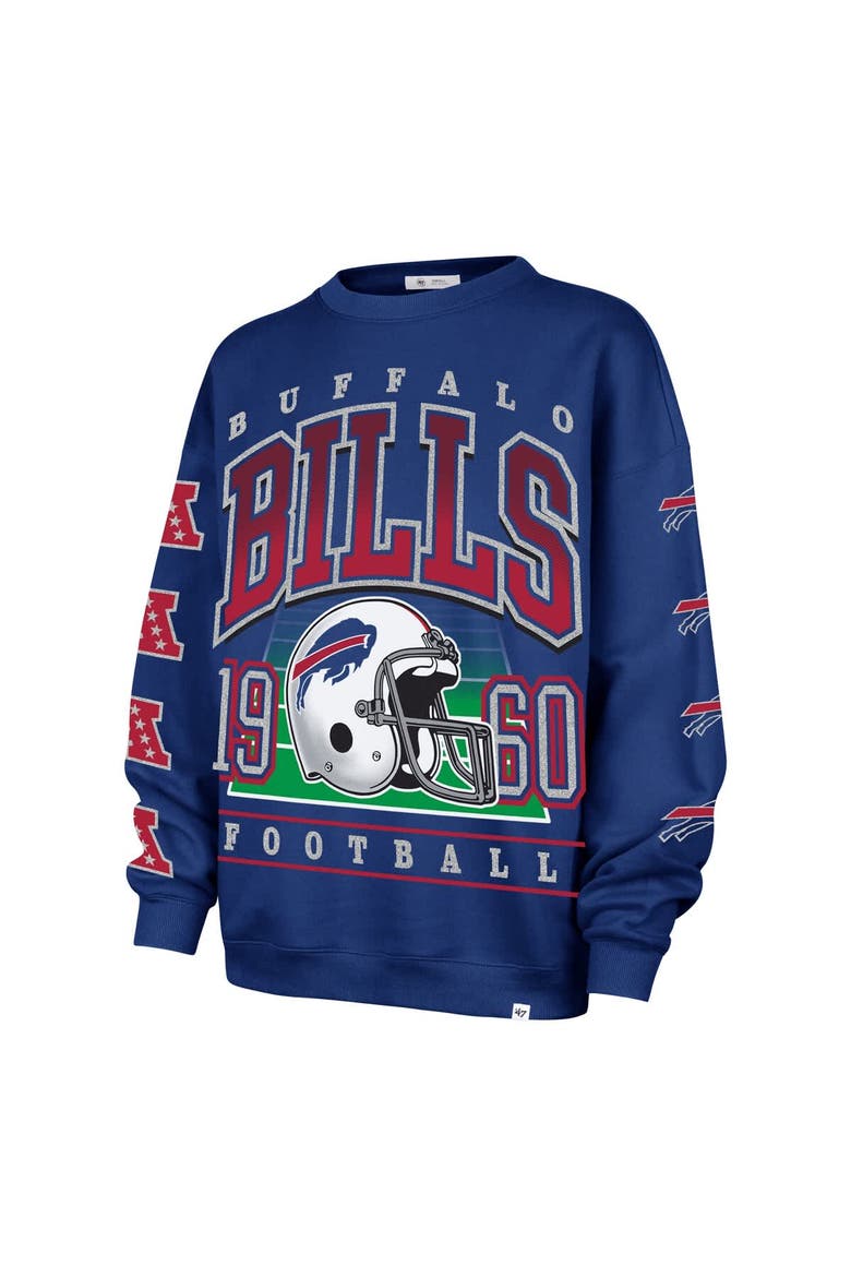 Women's '47  Royal Buffalo Bills Go Big Oversized Pullover Sweatshirt, Alternate, color, Royal
