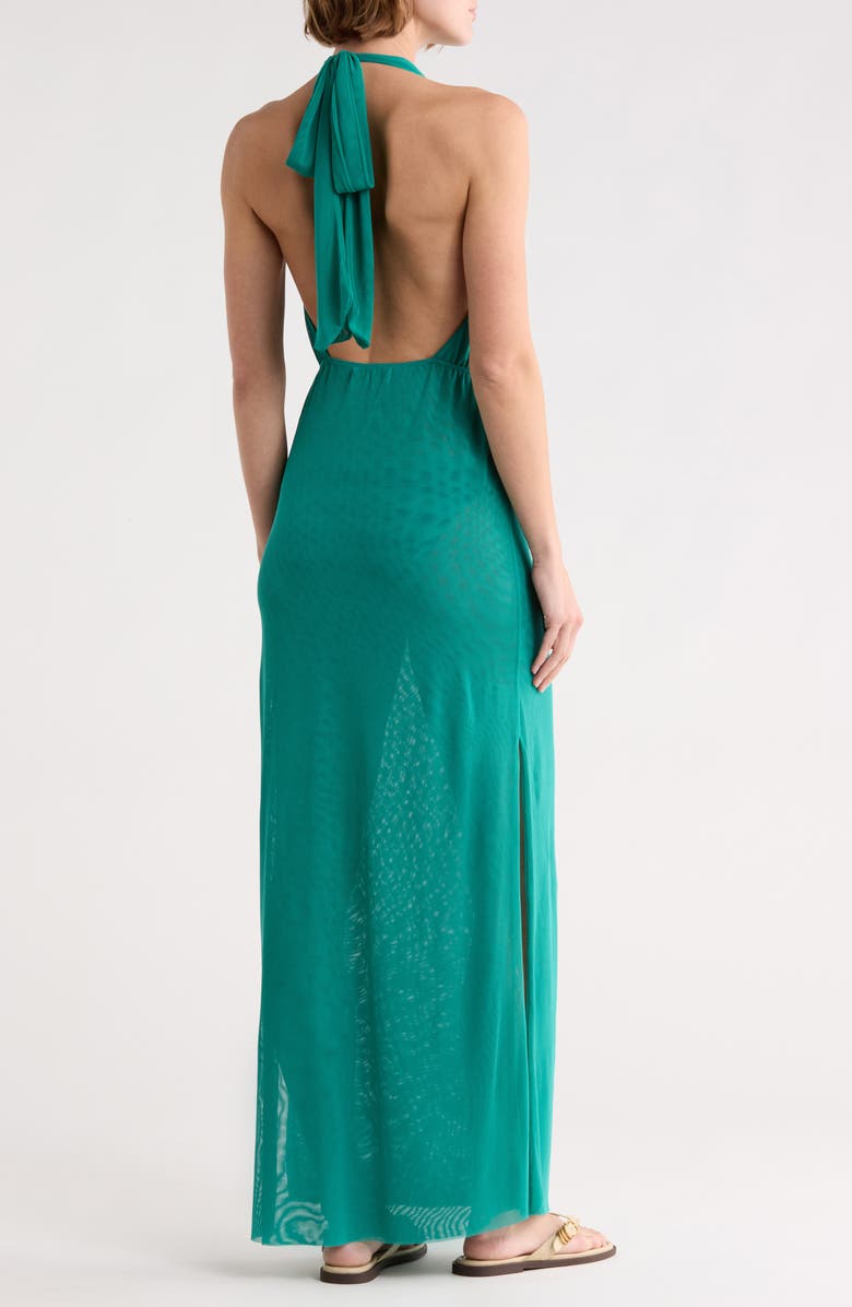 ViX Paula Hermanny Tilly Halter Cover-Up Dress, Alternate, color, Green
