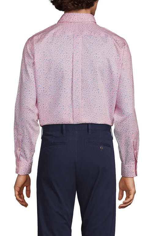Lands' End Traditional Fit Solid No Iron Supima Pinpoint Buttondown Collar Dress Shirt In Light Rose Pink Blooms