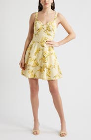 Chelsea28 Lace Detail Floral Tiered Minidress