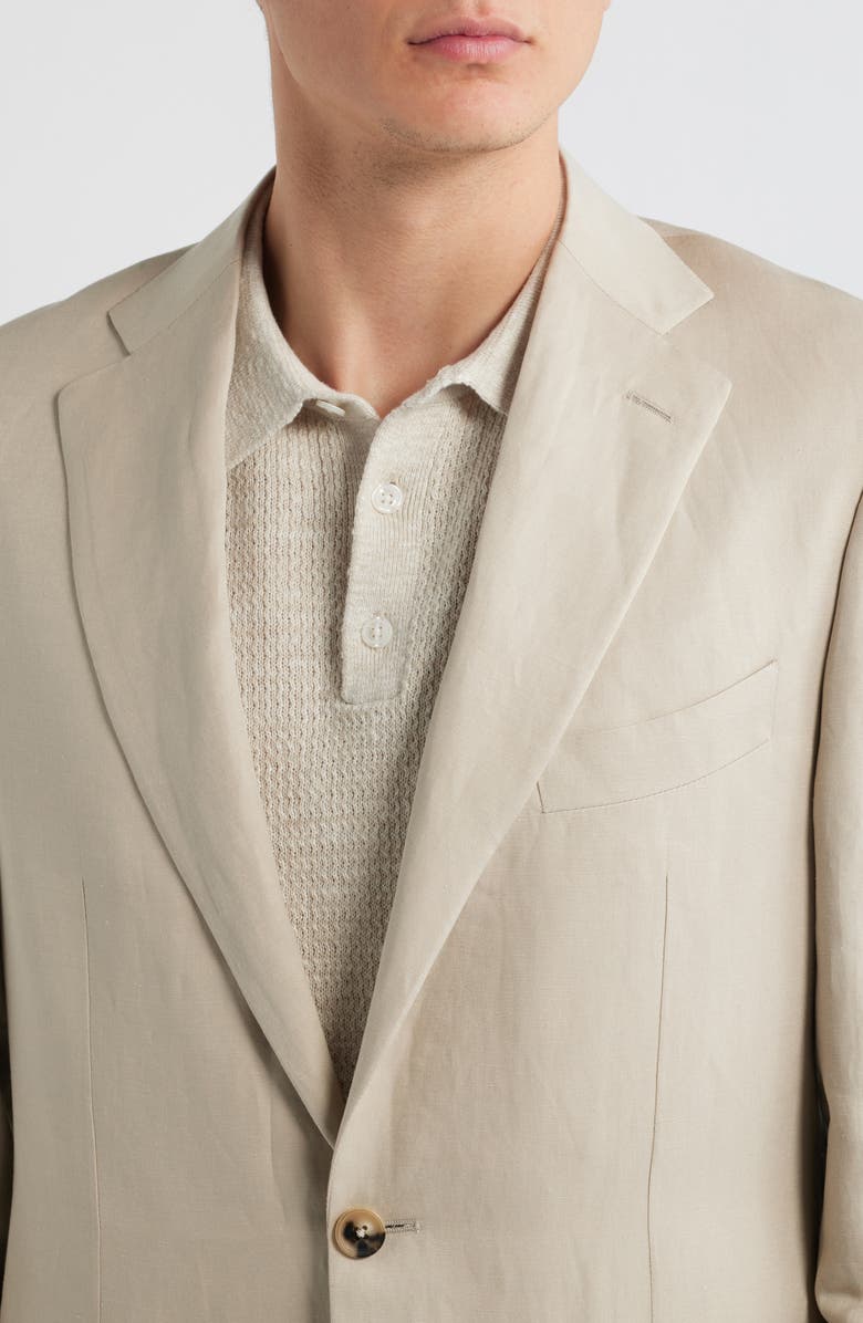 Canali Trim Fit Tan Linen & Silk Suit, Alternate, color, Beige