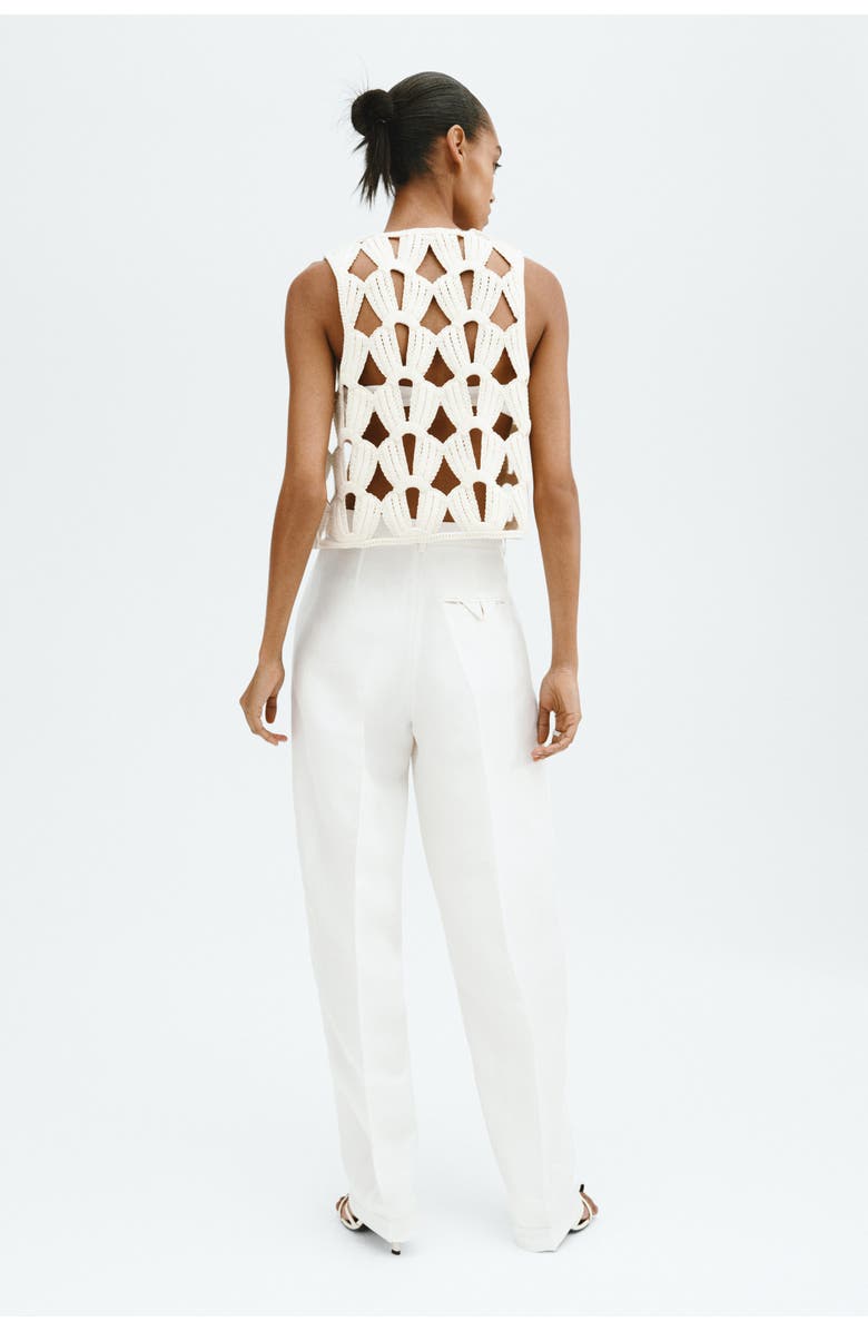 H&M Crochet-look vest, Alternate, color, Cream