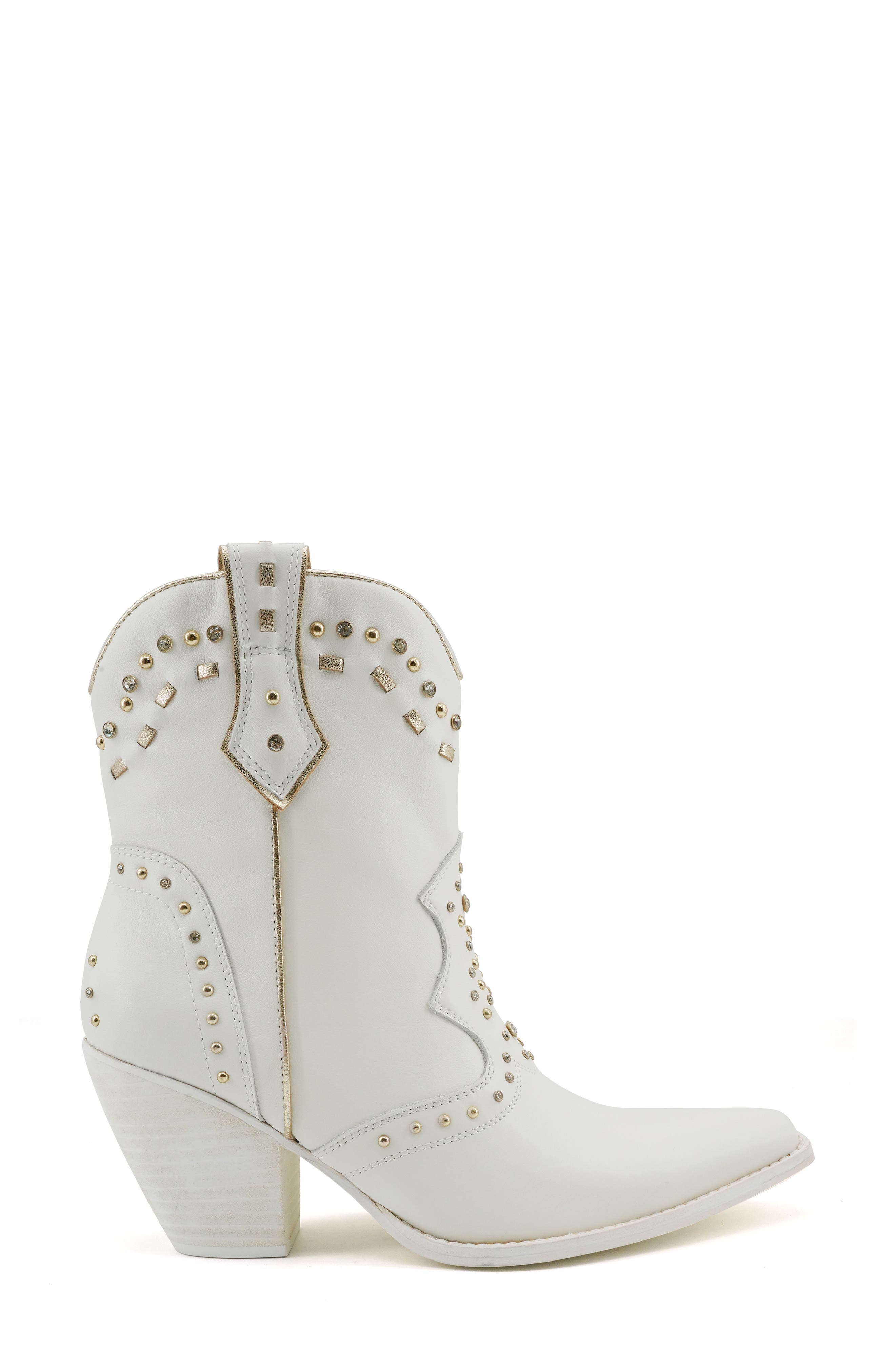 ZIGI Angola Studded Western Boot, Alternate, color, White Leather