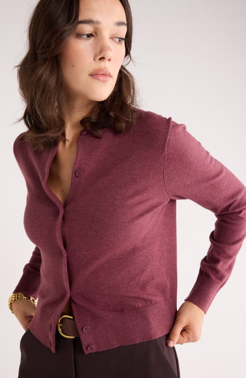 Nordstrom Rack Crewneck Cardigan In Burgundy