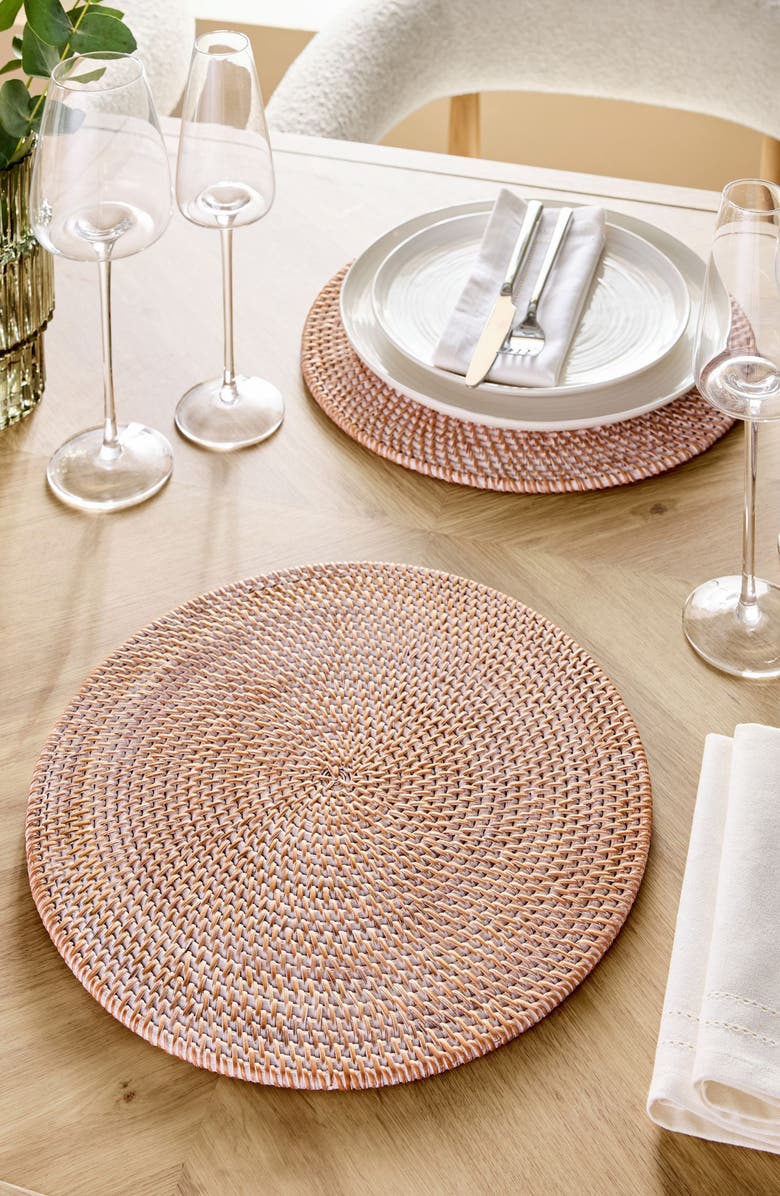 NEXT Set of 2 Round Woven Straw Placemats, Alternate, color, 