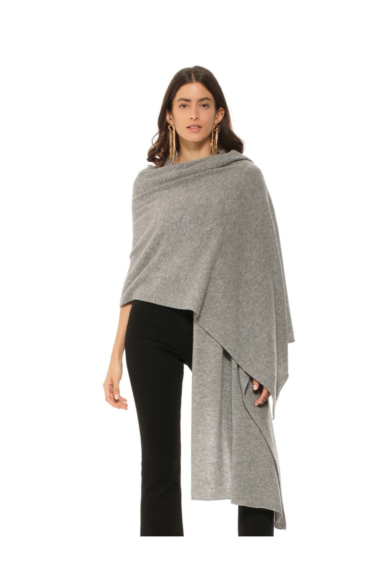 Pure Cashmere Feather-Light Maxi Wrap Stole, Alternate, color, Melange Grey