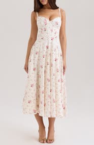 HOUSE OF CB Steffani Floral Corset Midi Sundress