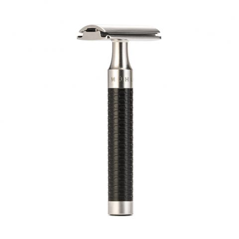Rocca Stainless Steel & Black Safety Razor