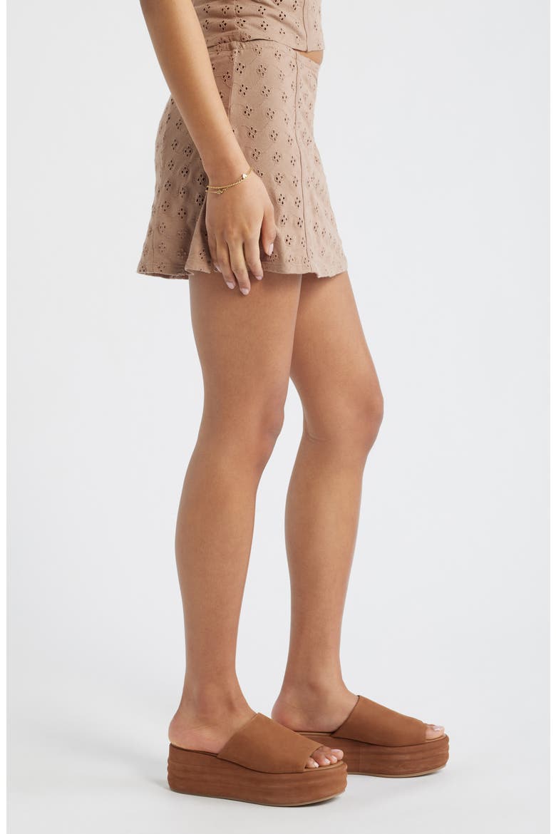 Cotton Eyelet Miniskort, Alternate, color, BROWN FRESCO