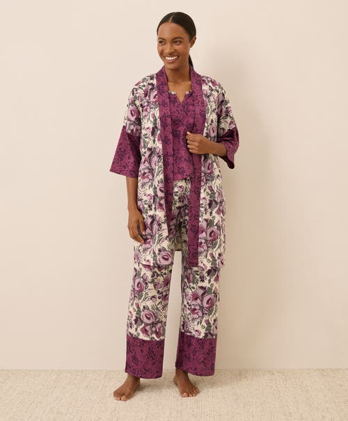 Pact Organic Staycation Short Robe In Burgundy