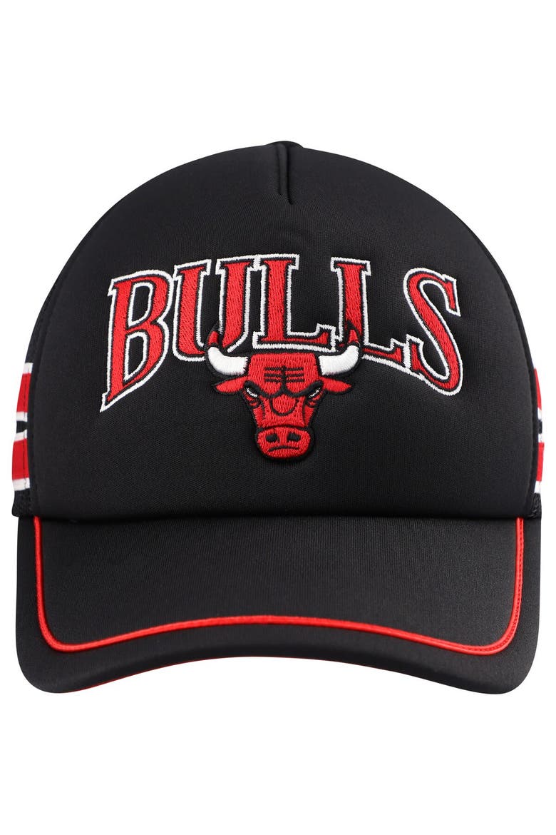 Men's '47 Black Chicago Bulls Sidebrand Stripes Trucker Adjustable Hat, Alternate, color, Black