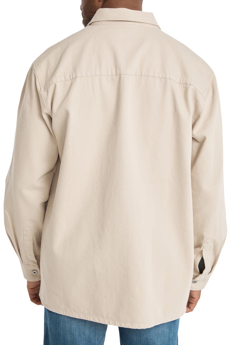 Kendrick Oversize Cotton Twill Overshirt, Alternate, color, STONE