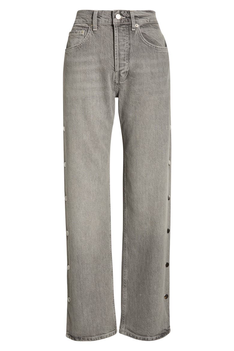 Del Mar High Waist Wide Leg Boyfriend Jeans, Alternate, color, STONE GREY