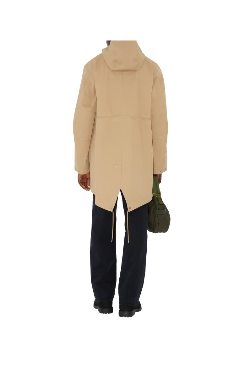 Burberry Bonded Gabardine Parka, Alternate, color, Flax Beige